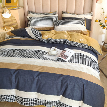 Importé - Ensemble Drap De Lit 4 Pièces + Housse de Couette 100% Coton