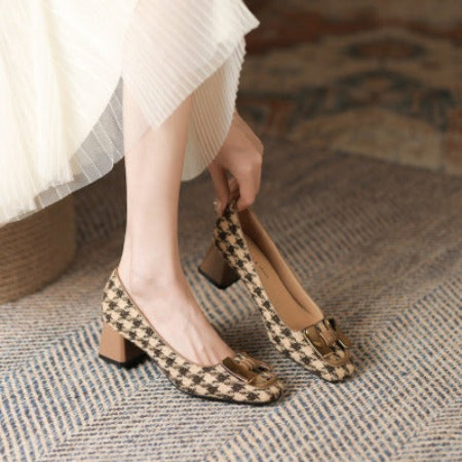 Importé - Sandales Femme Tendance A Talon Bas Bout carré