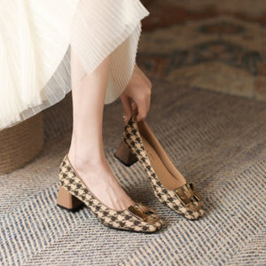 Importé - Sandales Femme Tendance A Talon Bas Bout carré