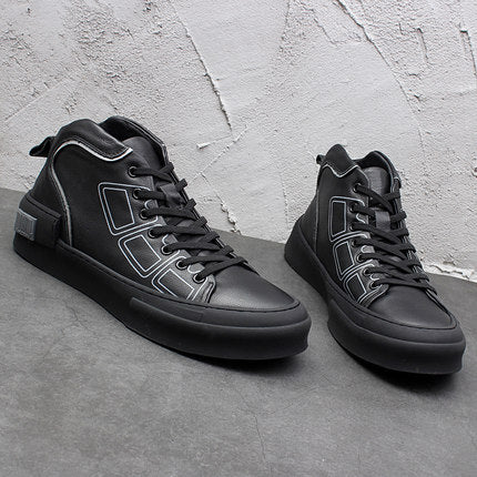 Importé - Chaussure Homme Baskets Montante Décontractées Tendance En Cuir