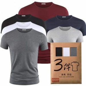 Importé - Pack 3 T-Shirts Slim Fit Homme Manche Courte