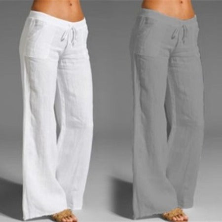 Importé - Pantalon Décontracté Femme En Coton Et Lin