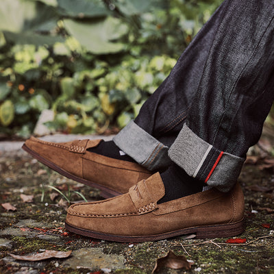 Importé - Chaussure Homme Mocassin Cuir-Daim Style Britannique