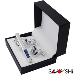 Importé - Coffret Cadeau boutons de manchettes + pince à cravate pour homme