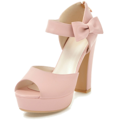 Importé - Sandales Femme Avec Nœud Sexy A Haut Talon Avec De Grande Taille