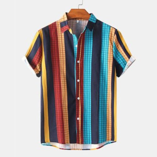 Importé - Chemise Homme  Décontracté A Rayures Manches Courtes