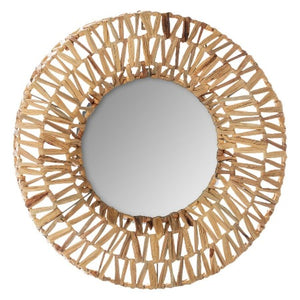 MIROIR ROND-45CM-CADRE EN METAL-PAPIER