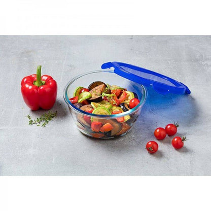 PLAT ROND AVEC COUVERCLE COOK &GO-1,6L-20X20X9CM- BLANC