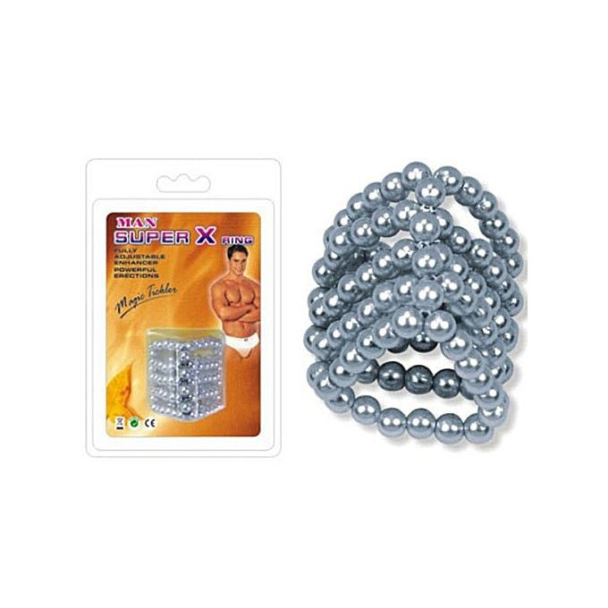 SEXTOYS Cockring A Billes Super X - Gris