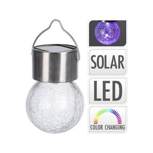 LAMPE SOLAIRE BOULE VERRE-MULTICOULEUR-ASST
