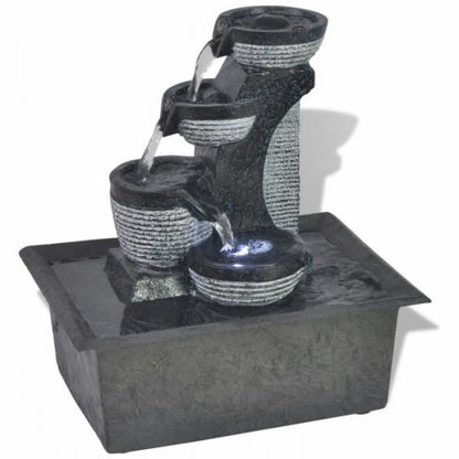 Fontaine décorative lumineuse a led en polystone-22,5 x 17 x 25,5 cm
