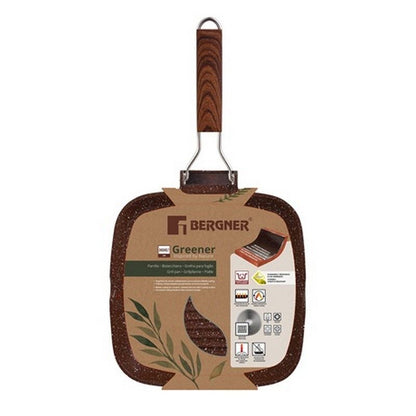Poêle Grill Bergner Carre-24cm-En Aluminium Greener