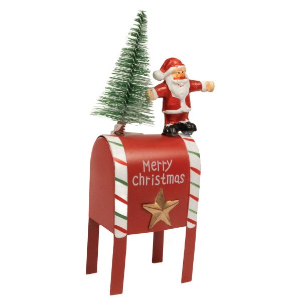 DECO NOEL-BOITE AUX LETTRES EN METAL-BONHOMME DE NEIGE-ASST