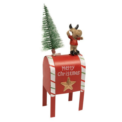 DECO NOEL-BOITE AUX LETTRES EN METAL-BONHOMME DE NEIGE-ASST