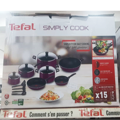 Batterie de cuisine-15pcs-tefal Simply Cook violet