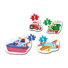 Puzzle 4 Motifs Transports +2ans