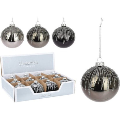 BOULE DE NOEL-8CM-MOTIF ASST