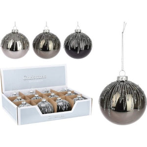 BOULE DE NOEL-8CM-MOTIF ASST