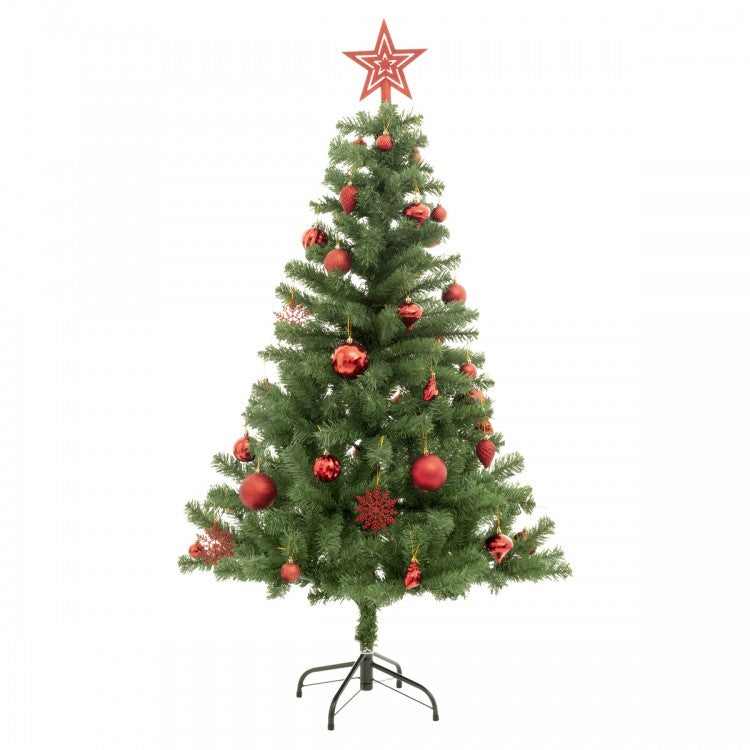 NOEL SAPIN-150CM-DECORE VERT 39 DECORATIONS-293 BRINS