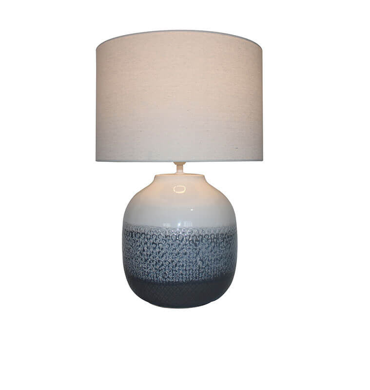 Lampe de table base en céramique-gris blanc-abj blanc-38x38x57,5cm