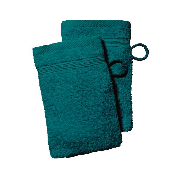 GANT DE TOILETTE SET DE 2PCS -16X21CM – COTON EMERAUDE