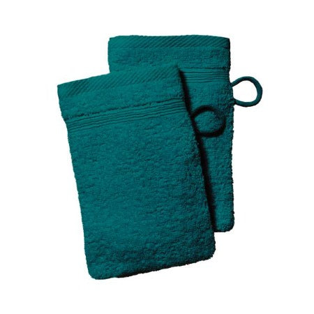 GANT DE TOILETTE SET DE 2PCS -16X21CM – COTON EMERAUDE