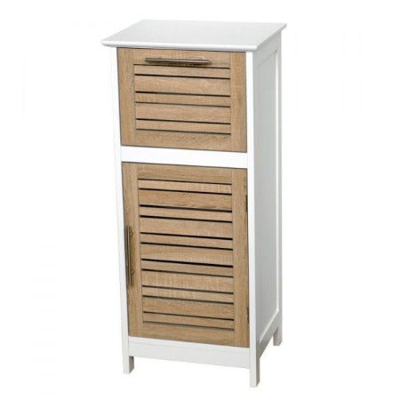 Meuble de sdb en mdf 1 porte/1 tiroir-83×36,5x30cm-blanc-naturel