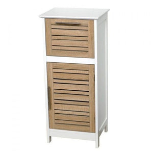 Meuble de sdb en mdf 1 porte/1 tiroir-83×36,5x30cm-blanc-naturel