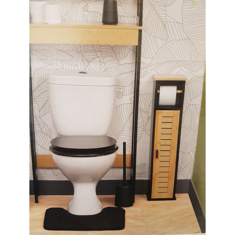MEUBLE DE SDB+RESERVE DE PAPIER TOILETTE EN BAMBOU