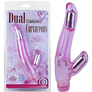 SEXTOYS Vibromasseur Rabbit Rose - Dual Curvaceous Stimulator Rose - 18 Cm