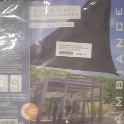 Voile D’ombrage Triangle -3x3x3cm – Polyester – Noir