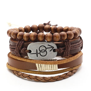 Importé - Bracelet En Cuir Set de 3 pcs