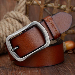 Importé - Ceinture Mixte Cuir Véritable Boucle Ardillon