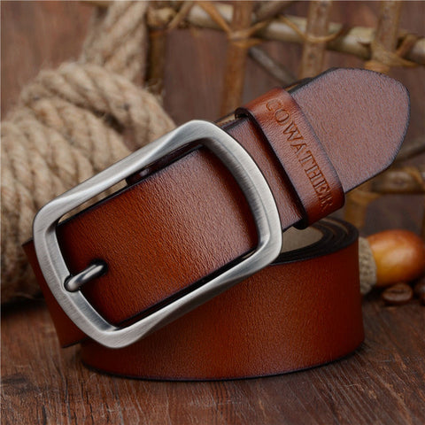 Importé - Ceinture Mixte Cuir Véritable Boucle Ardillon