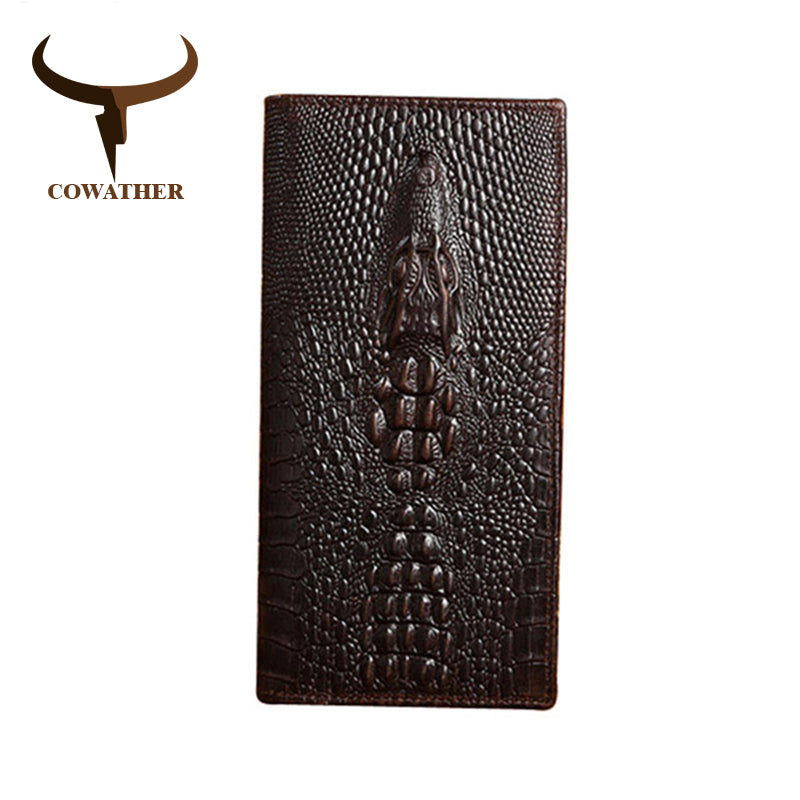 Importé - Portefeuilles COWATHER Alligator en cuir véritable de haute qualité pour hommes