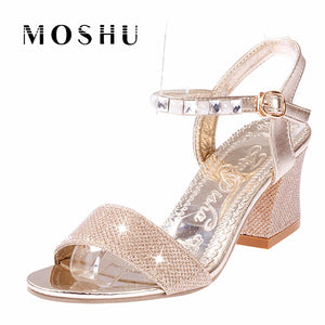 Importé - Sandales femmes A Gros Talons et Pailletes