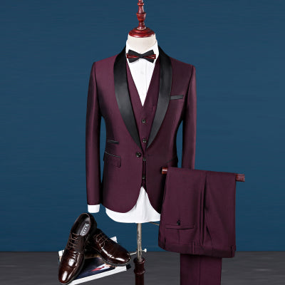 Importé - Ensemble Smoking Costume Slim Fit Exquis de 3 Pièces Pour Hommes