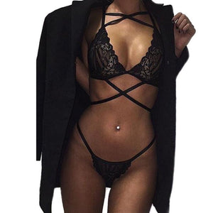 Importé - Ensemble Soutien-gorge En Dentelle + Caleçon