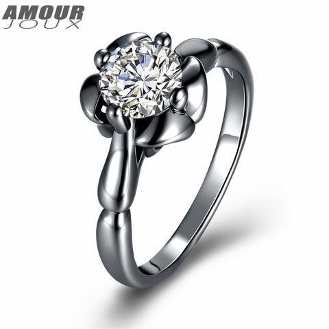 Importé -  Anneau De Mariage Incrusté De Fleurs Pour Femmes