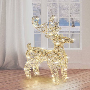 DECO NOEL-RENNE LUMINEUX-50LED/45CM-DORE