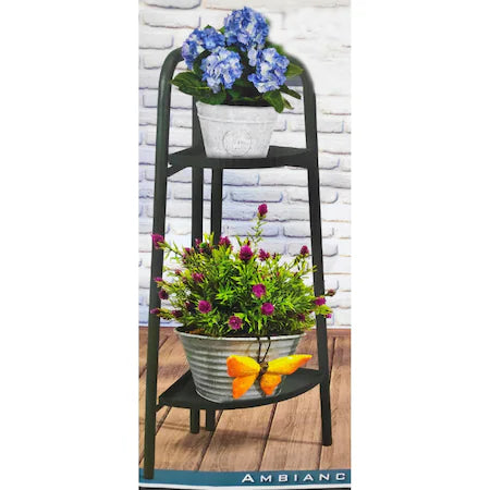 SUPPORT POUR PLANTE EN ACIER-VERT FONCE