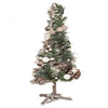 DECO NOEL-55CM-EN BOIS DECO POMME DE PIN+ACCESSOIRES