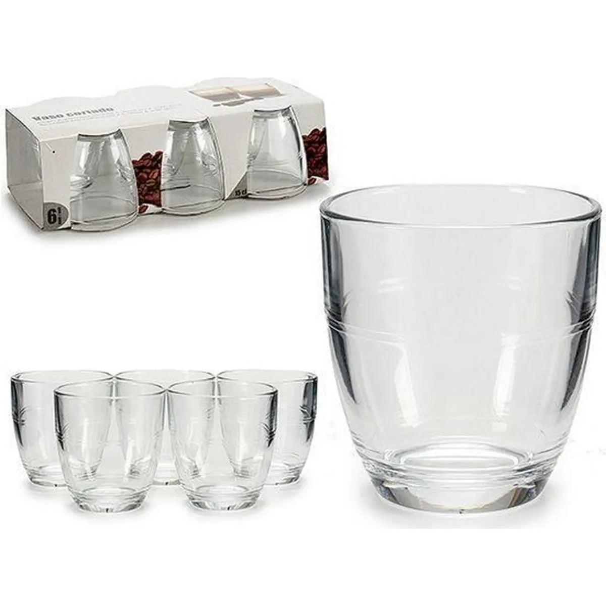 TASSE A CAFE AU LAIT EN VERRE-9CL-6PCS