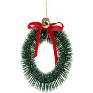 NOEL COURONNE EN SAPIN-12CM-VERT PAILLETE