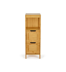 MEUBLE DE SDB EN BAMBOU 2TIROIRS/1 ETAGERE-30x30x70cm