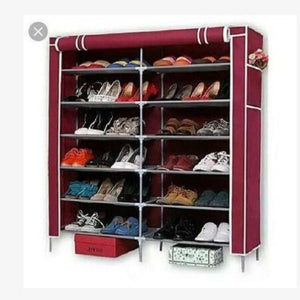 ARMOIRE HOUSSE RANGE CHAUSSURES HEX-11X30X120CM-BLEU FONCE-2712A