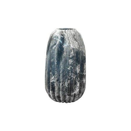 Vase en verre-40x21x21cm-bleu