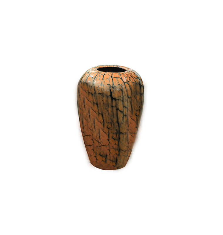 Vase en verre-15x23cm-marron-rose