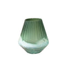 Vase en verre-22x25cm-vert-strie 2 tons