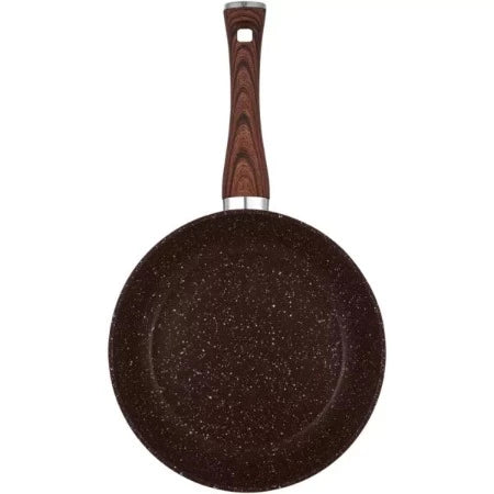 Poêle bergner en aluminium-x3pcs18/22/26cm-effet marbre-vert-marron